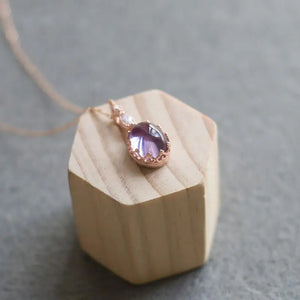 S925 Amethyst Pendant Women's Necklace Crystal Pendant