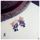 S925 Created Stone Drop Earrings Vintage Jewelry
