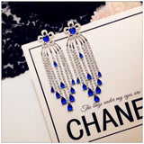 S925 Created Stone Drop Earrings Vintage Jewelry