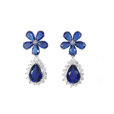 S925 Created Stone Drop Earrings Vintage Jewelry