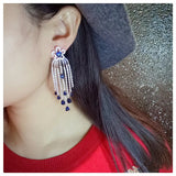 S925 Created Stone Drop Earrings Vintage Jewelry