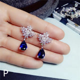 S925 Created Stone Drop Earrings Vintage Jewelry