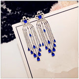S925 Created Stone Drop Earrings Vintage Jewelry