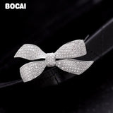 S925 Zircon Bow Brooch Micro-Mosaic Boutonniere
