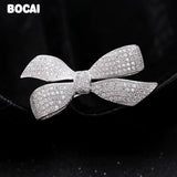 S925 Zircon Bow Brooch Micro-Mosaic Boutonniere