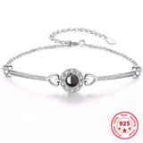 S925 100 Language 520 I Love You Female Projection Bracelet