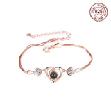 S925 Projection BraceletLove Heart Jewelry for Women