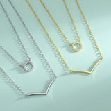 S925 Double Layer Female Collarbone Necklace Elegant Charm 18K Ladies Necklace