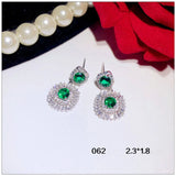 Vintage Green CZ Drop Earrings Hyperbole Fine Jewelry
