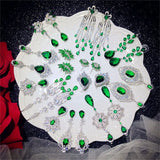 Vintage Green CZ Drop Earrings Hyperbole Fine Jewelry