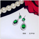 Vintage Green CZ Drop Earrings Hyperbole Fine Jewelry
