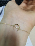 S925 Full Body Sterling Silver Flash Diamond Star Moon Bracelet