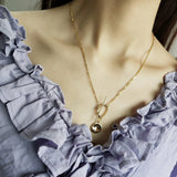 S925 Geometric Pendant Clasp Chain Necklace 925 Sterling Silver Jewelry