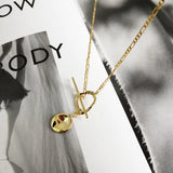 S925 Geometric Pendant Clasp Chain Necklace 925 Sterling Silver Jewelry