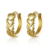 S925 Hollow Heart Chain Hoop Earrings Gothic Punk Circle Earring