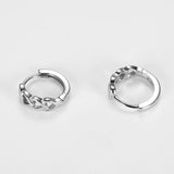 S925 Hollow Heart Chain Hoop Earrings Gothic Punk Circle Earring