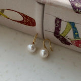 S925 11-12mm South Sea Bread Shape Pearl Earrings