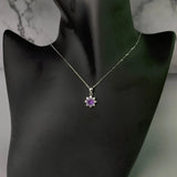 Purple Cubic Zircon Pendant Necklace For Women