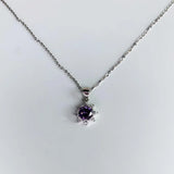 Purple Cubic Zircon Pendant Necklace For Women