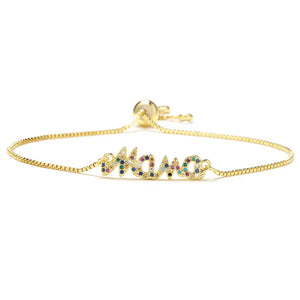 S925 Hot MAMA charm bracelet, micro-inlaid zirconium bracelet