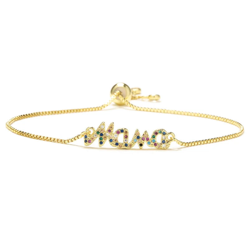 S925 Hot MAMA charm bracelet, micro-inlaid zirconium bracelet