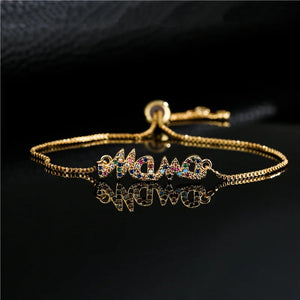 S925 Hot MAMA charm bracelet, micro-inlaid zirconium bracelet