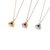 S925 Love Heart Pendant Photo Projection Necklace For Girlfriend
