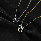 S925 Love Interlocking Pendant Necklace Sweet Romance