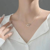 S925 Love Interlocking Pendant Necklace Sweet Romance