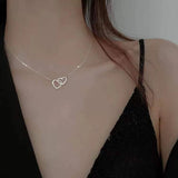 S925 Love Interlocking Pendant Necklace Sweet Romance