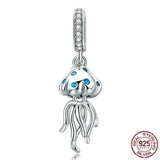 S925 Jellyfish Sea Animal Beads for Jewelry Making DIY