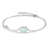 S925 Opal Pendant Silver Bracelet Delicate Jewelry for Women