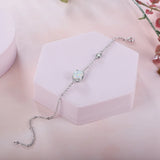 S925 Opal Pendant Silver Bracelet Delicate Jewelry for Women