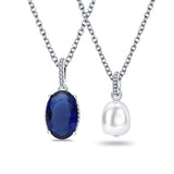 S925 Crystal Shell Pearl Pendant Necklace Women Silver Jewelry