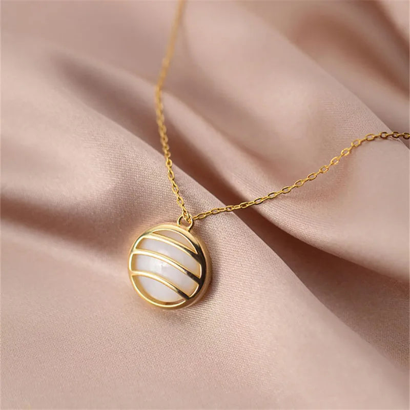 Round Mother Necklace Clavicular Chain Fine Jewelry Accessories