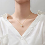 Round Mother Necklace Clavicular Chain Fine Jewelry Accessories