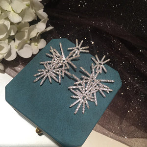 Needle Star Firework Earrings Flash Personality Bridal Wedding Jewelry