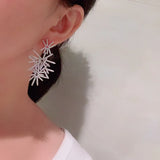 Needle Star Firework Earrings Flash Personality Bridal Wedding Jewelry