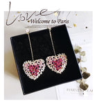 Heart Shape CZ S925 Drop Earrings for Women Fine Jewelry