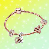 S925 Silver Two-Tone Rose Bracelet Set