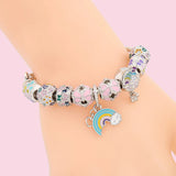 S925 Rainbow Set Bracelet Delicate Safety Chain Colorful Jewelry Gift Women