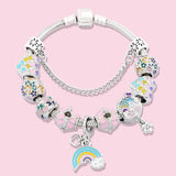 S925 Rainbow Set Bracelet Delicate Safety Chain Colorful Jewelry Gift Women