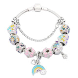 S925 Rainbow Set Bracelet Delicate Safety Chain Colorful Jewelry Gift Women