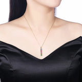Crystal Strip 925 Silver Zircon Necklace for Women