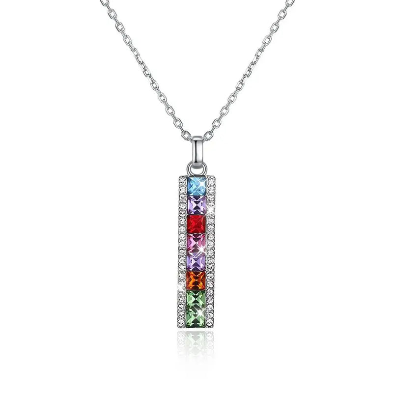 Crystal Strip 925 Silver Zircon Necklace for Women