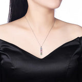 Crystal Strip 925 Silver Zircon Necklace for Women
