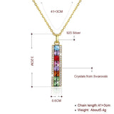 Crystal Strip 925 Silver Zircon Necklace for Women