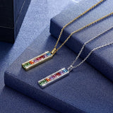 Crystal Strip 925 Silver Zircon Necklace for Women