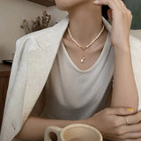 S925 Silver Bell Orchid Pearl Necklace Elegant Women's Collar Chain