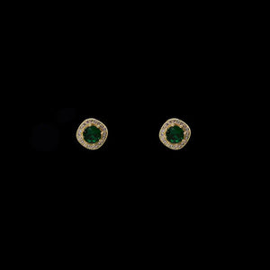 S925 Silver Studs Emerald Zirconia Ear Jewelry Earrings